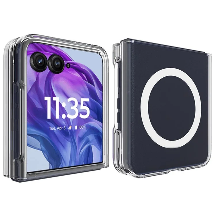 Para Motorola Razr Ultra 2025 5G / Razr 60 Ultra Capa de Celular Transparente Compatível com MagSafe, Capa Traseira de TPU+Acrílico