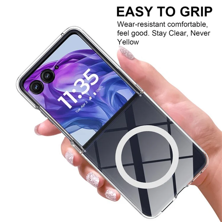 Para Motorola Razr Ultra 2025 5G / Razr 60 Ultra Capa de Celular Transparente Compatível com MagSafe, Capa Traseira de TPU+Acrílico