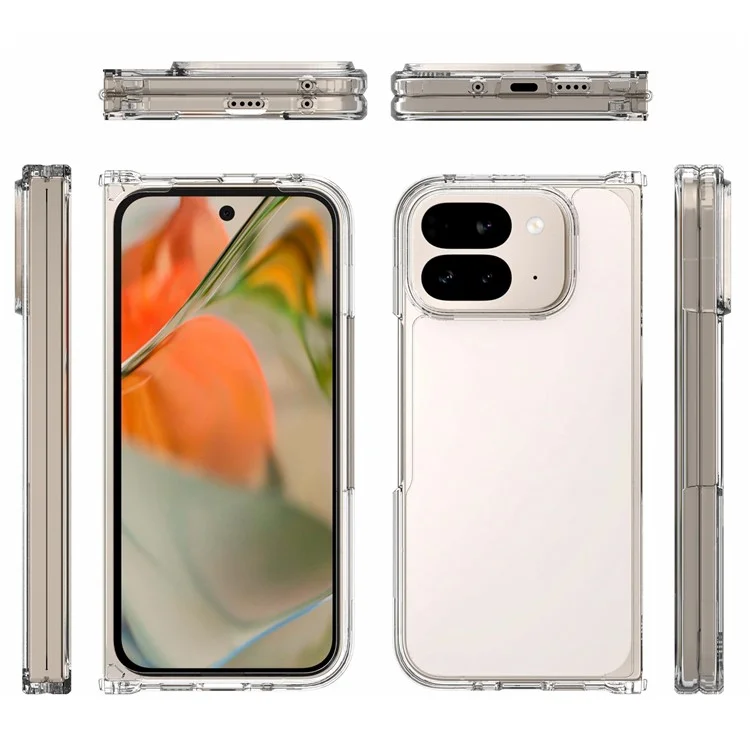 Чехол для Google Pixel 10 Pro Fold из ТПУ + акрила, прозрачный, с интегрированным дизайном