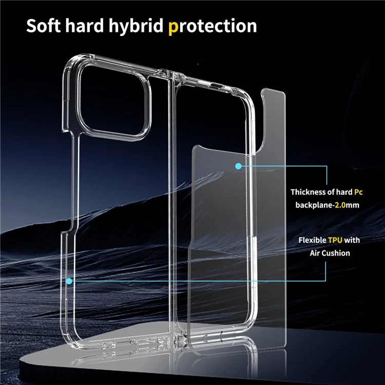Чехол для Google Pixel 10 Pro Fold из ТПУ + акрила, прозрачный, с интегрированным дизайном