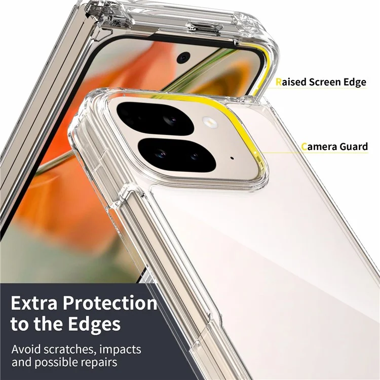 Чехол для Google Pixel 10 Pro Fold из ТПУ + акрила, прозрачный, с интегрированным дизайном