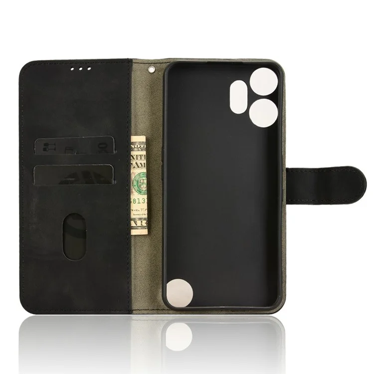 For Nothing CMF Phone 2 Pro Leather Case Skin Feel Anti Drop Wallet Flip Phone Cover - Black