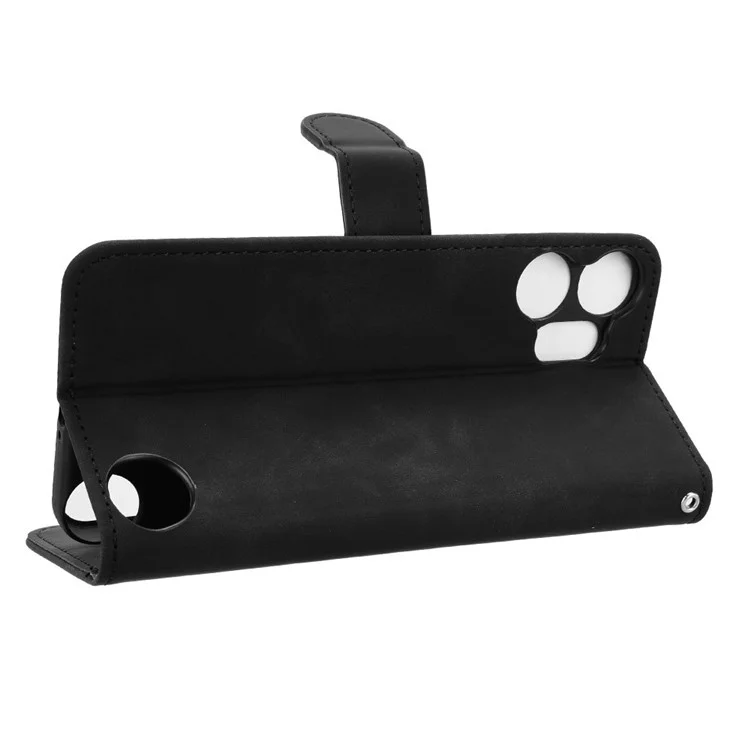 For Nothing CMF Phone 2 Pro Leather Case Skin Feel Anti Drop Wallet Flip Phone Cover - Black
