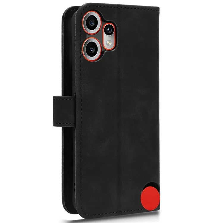 For Nothing CMF Phone 2 Pro Leather Case Skin Feel Anti Drop Wallet Flip Phone Cover - Black