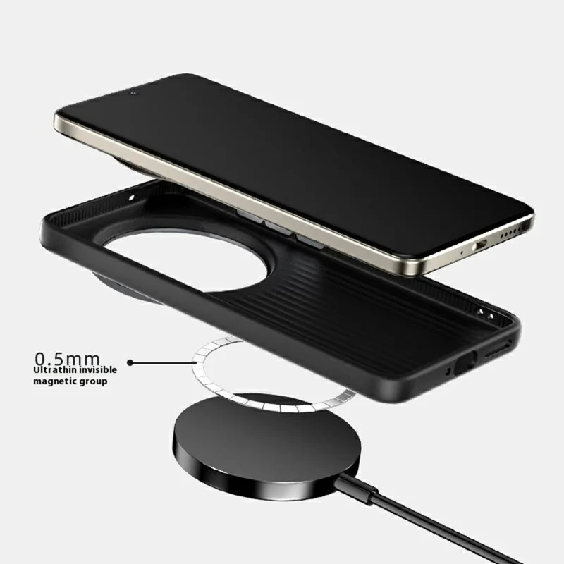 ABEEL For vivo X200s 5G Case Compatible with MagSafe Carbon Fiber Texture Back Cover - Black
