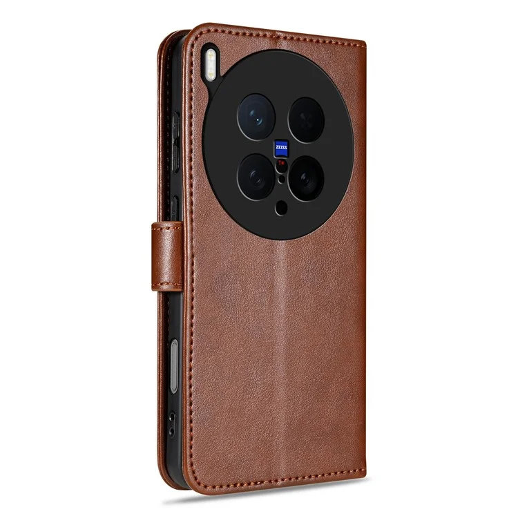 Capa AZNS para vivo X200 Ultra 5G - Carteira de Couro PU à Prova de Arranhões com Suporte - Marrom