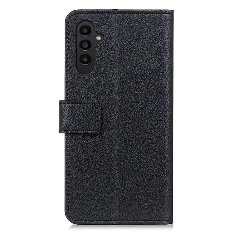 Étui de Téléphone Mobile Pour Samsung Galaxy A14 5G, Cuir PU Texturé + TPU Full Body Protection Shell Stand Salle Magnitic Classe Cape Couvercle de Téléphone - le Noir