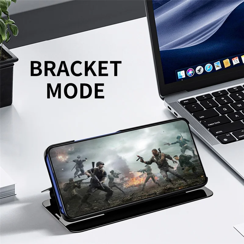 For Honor 400 Lite 5G Case View Window Stand Leather Flip Phone Cover - Sky Blue