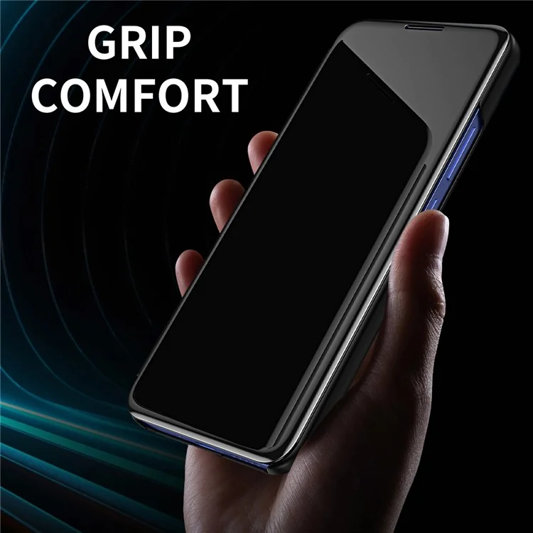 For Honor 400 Lite Case View Window Stand Leather Flip Phone Cover - Silver