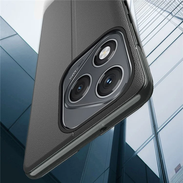 Étui For Honor 400 Lite Support Protection Intégrale Cuir Housse de Téléphone - Noir