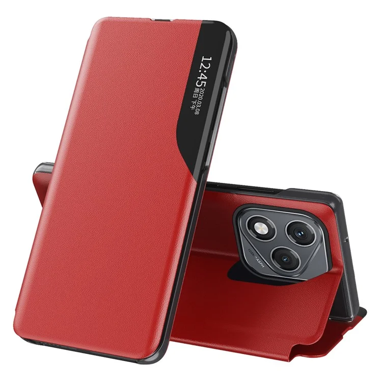 For Honor 400 Lite 5G Case Stand Full Protection Leather Phone Cover - Red