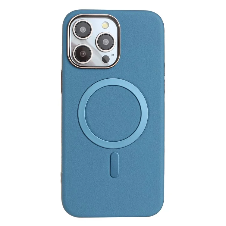 BINFEN COLOR BF40 Étui pour iPhone 16 Pro Max Compatible avec MagSafe - Coque Arrière en PU Électrolytique + TPU - Bleu Bébé
