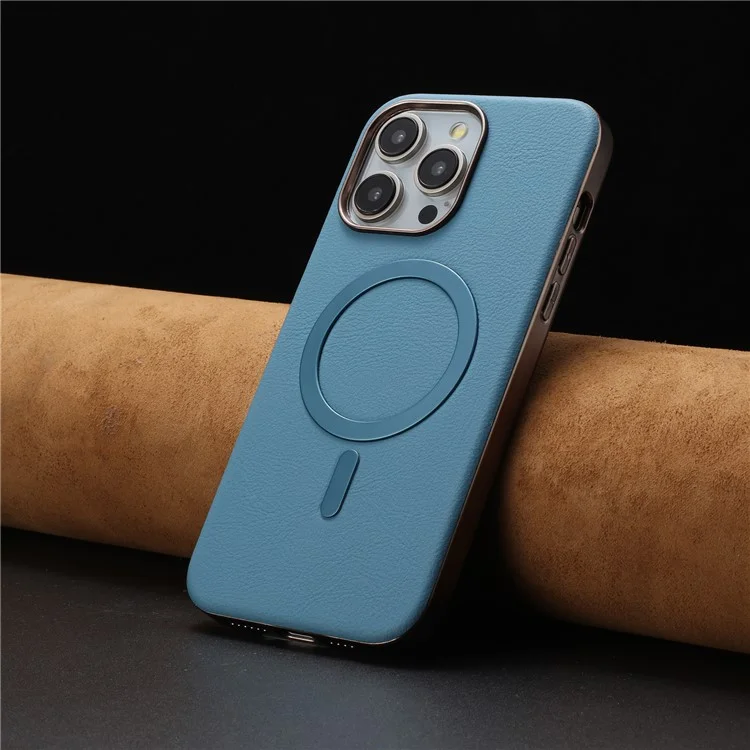 BINFEN COLOR BF40 Étui pour iPhone 16 Pro Max Compatible avec MagSafe - Coque Arrière en PU Électrolytique + TPU - Bleu Bébé