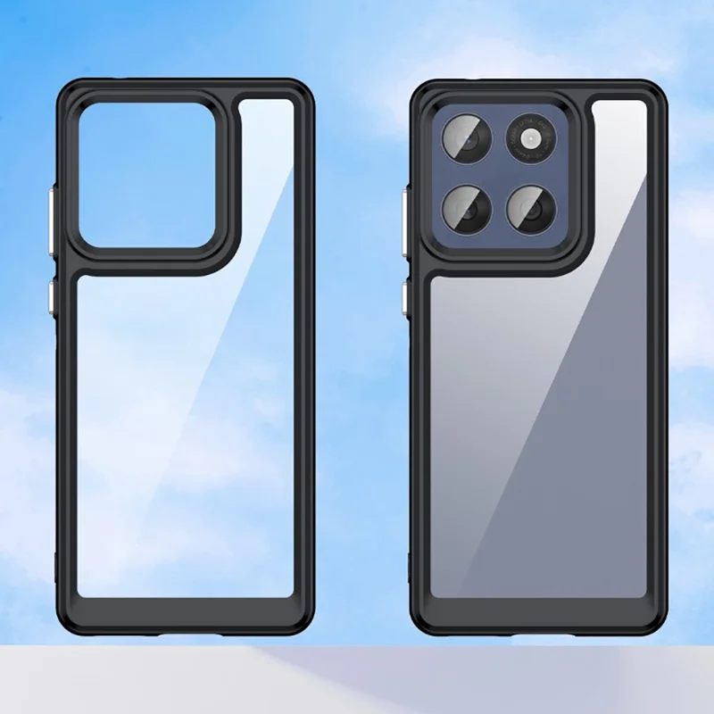 Capa WANLONFENG XC Series para Motorola Edge 60 Fusion 5G em TPU Acrílico com Película de Vidro Temperado (Abertura Grande para Lente) - Preto