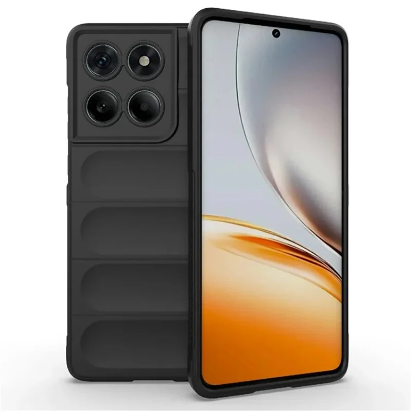 WANLONFENG HD Series Funda TPU para Motorola Edge 60 Fusion 5G Antideslizante con Película de Vidrio Templado - Negro