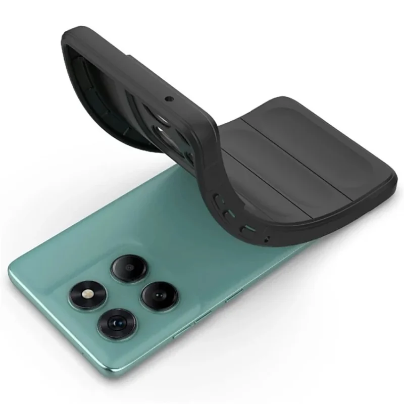 WANLONFENG HD Series Funda TPU para Motorola Edge 60 Fusion 5G Antideslizante con Película de Vidrio Templado - Negro
