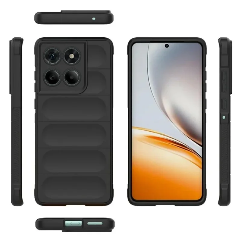 WANLONFENG HD Series Funda TPU para Motorola Edge 60 Fusion 5G Antideslizante con Película de Vidrio Templado - Negro