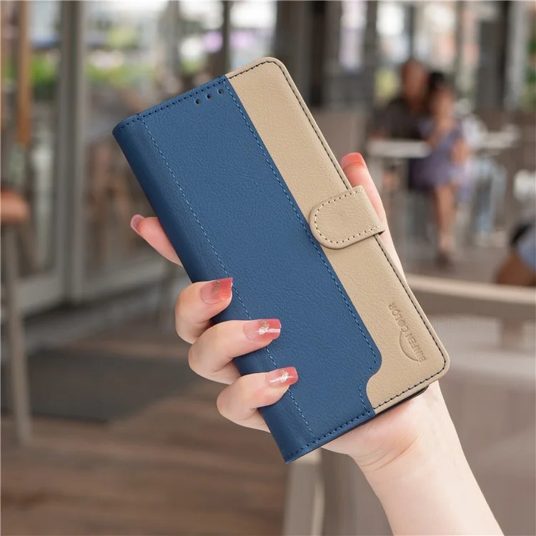 BINFEN COLOR BF33 Für Infinix Note 50 Pro+ 5G Ledertasche Farbkombination RFID-blockierendes Wallet-Ständer-Handyhülle - Blau