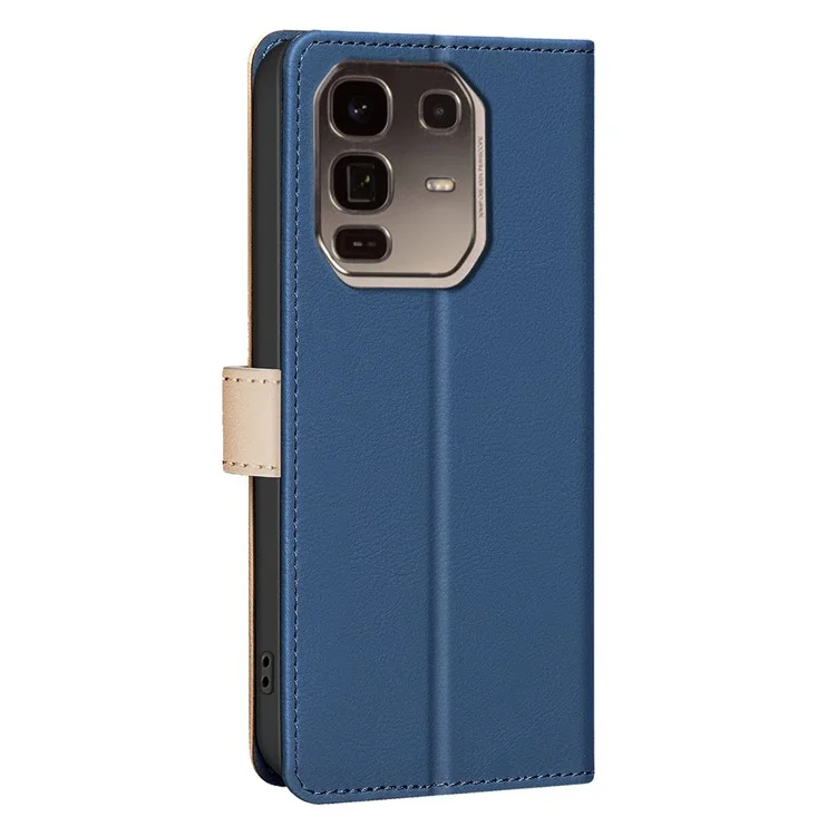BINFEN COLOR BF33 Für Infinix Note 50 Pro+ 5G Ledertasche Farbkombination RFID-blockierendes Wallet-Ständer-Handyhülle - Blau