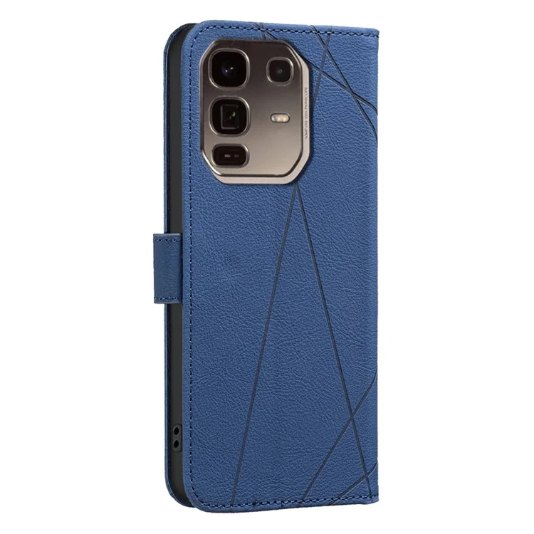 Pour Infinix Note 50 Pro+ 5G Étui BINFEN COLOR BF35 Cuir Imprimé Géométrique Housse de Téléphone Blocage RFID avec Portefeuille et Support - Bleu