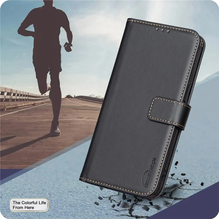 BINFEN COLOR BF17 For Infinix Note 50 Pro+ 5G Case Wallet Folio Flip Leather Cover - Black