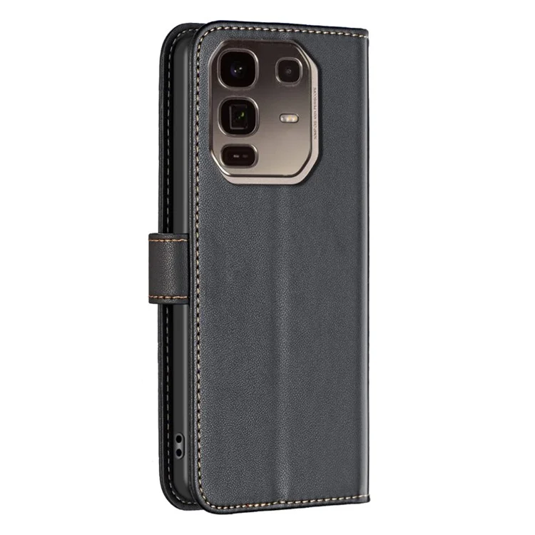 BINFEN COLOR BF17 For Infinix Note 50 Pro+ 5G Case Wallet Folio Flip Leather Cover - Black