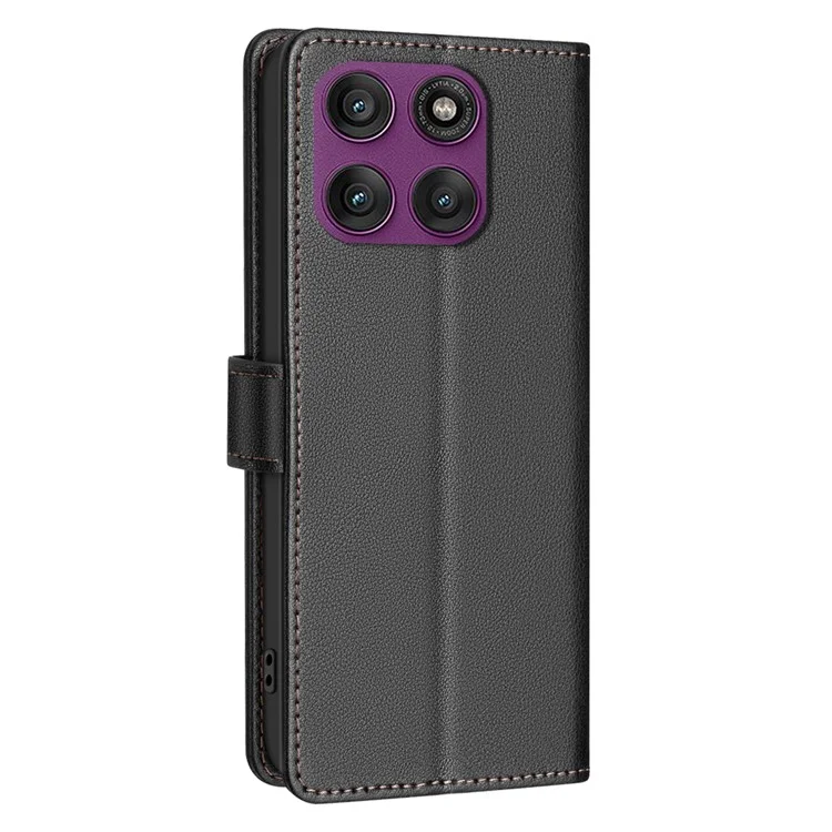 BINFEN COLOR BF32 Étui portefeuille en cuir avec protection RFID pour Motorola Edge 60 Pro 5G - Noir