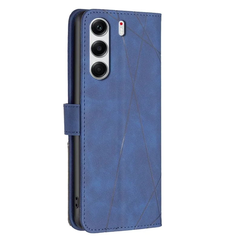 BINFEN COLOR For TECNO Camon 40 Pro 4G Phone Case Wallet Stand Geometry Imprinted Leather Cover - Blue