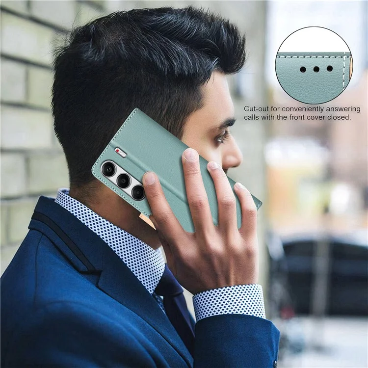 BINFEN COLOR BF33 For TECNO Camon 40 Pro 4G Leather Case Splicing Color RFID Blocking Wallet Stand Phone Cover - Green