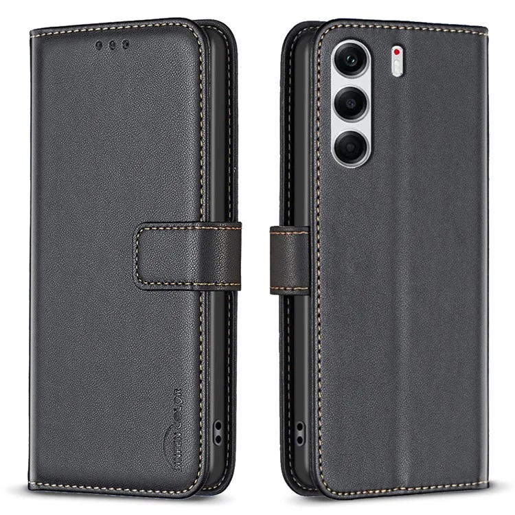 BINFEN COLOR BF17 Für TECNO Camon 40 Pro 4G Hülle Geldbörse Klapp-Lederetui - Schwarz