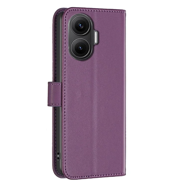 BINFEN COLOR BF17 For Xiaomi Poco F7 5G / Redmi Turbo 4 Pro 5G Case Wallet Folio Flip Leather Cover - Dark Purple