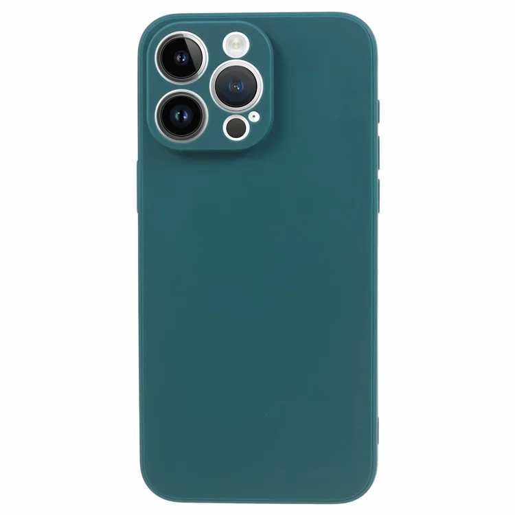 Achat en vrac pour étui iPhone 14 Pro Max Bord droit Coque de téléphone arrière souple mate - Vert foncé