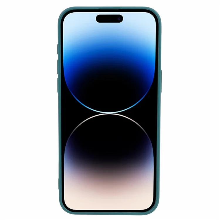Achat en vrac pour étui iPhone 14 Pro Max Bord droit Coque de téléphone arrière souple mate - Vert foncé
