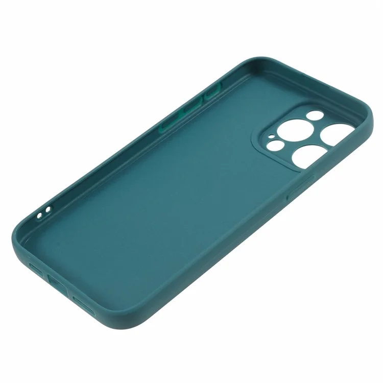 Achat en vrac pour étui iPhone 14 Pro Max Bord droit Coque de téléphone arrière souple mate - Vert foncé