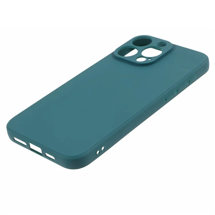 Achat en vrac pour étui iPhone 14 Pro Max Bord droit Coque de téléphone arrière souple mate - Vert foncé