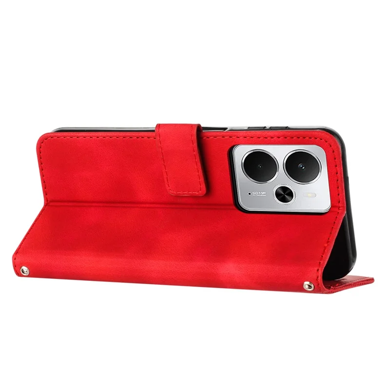 Leather Case for Realme 14 5G / 14T 5G / P3 5G Imprinted Triangle Phone Cover - Red