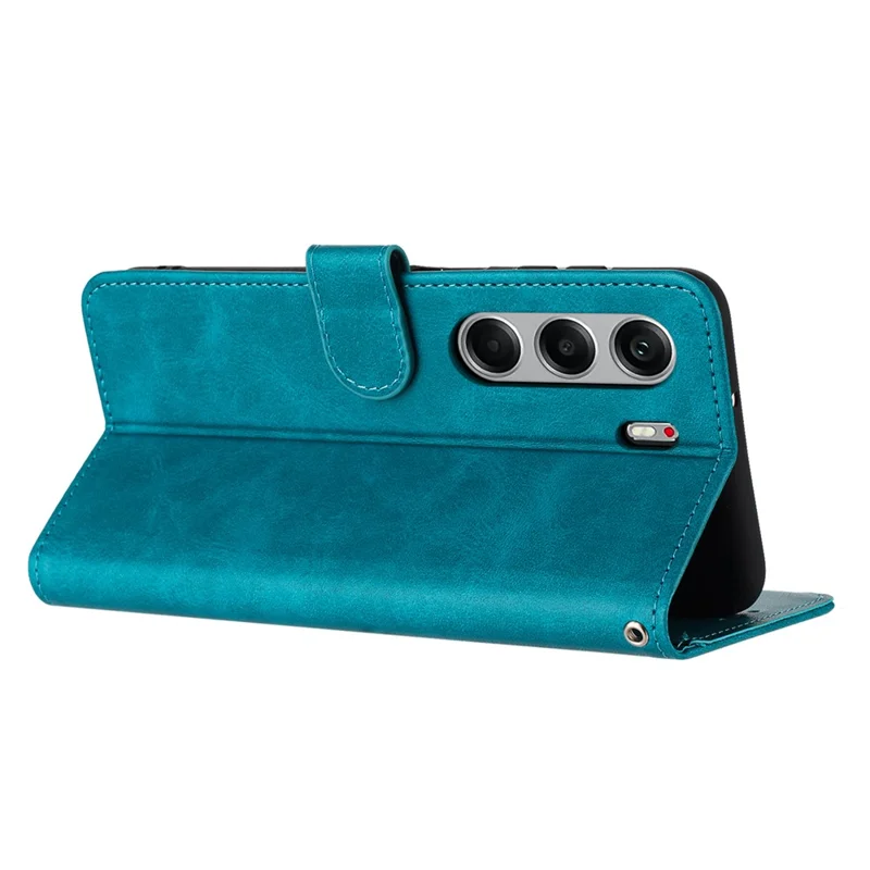 For TECNO Camon 40 Pro 4G Case Flip Stand PU Leather Wallet Phone Cover Calf Texture - Green