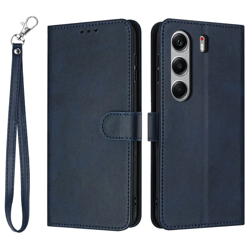 For TECNO Camon 40 Pro 4G Case Flip Stand PU Leather Wallet Phone Cover Calf Texture - Blue