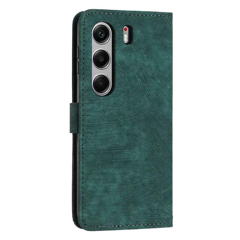 Stand Case for TECNO Camon 40 Pro 4G Imprinted Lines Leather Phone Cover - Green