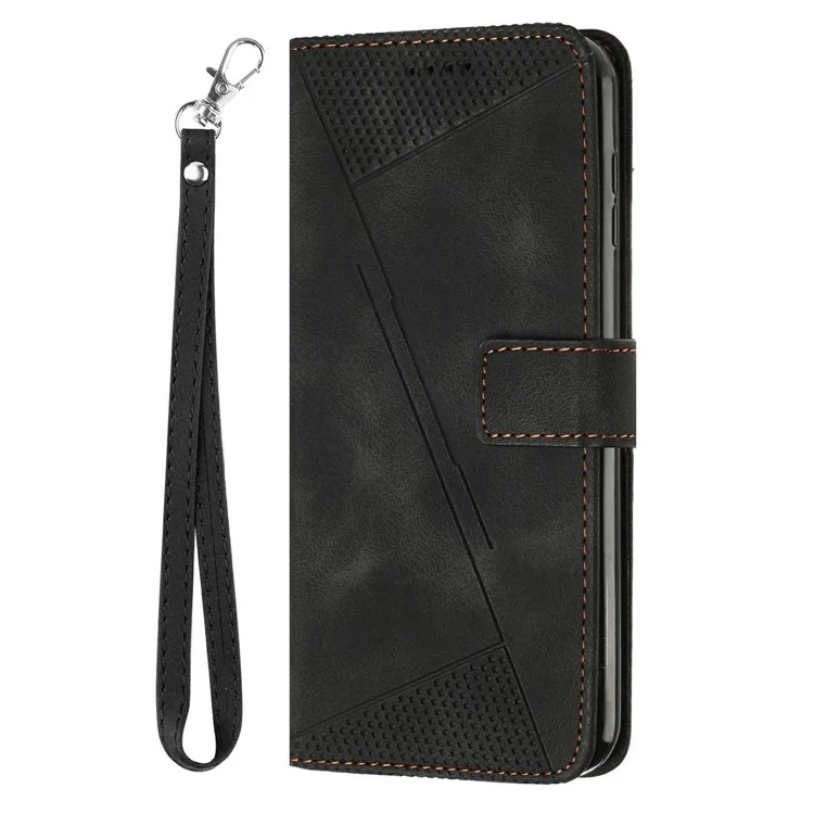 Leather Case for OnePlus 13T 5G Imprinted Triangle Phone Cover - Black
