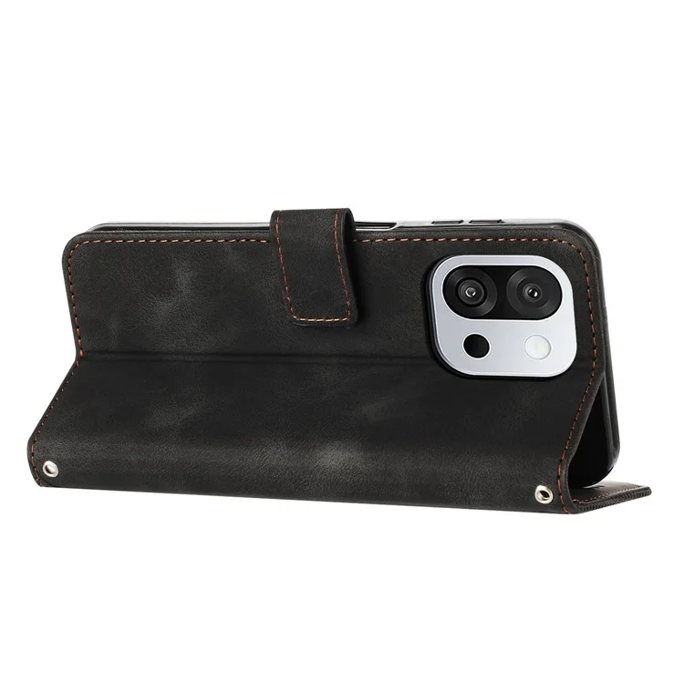 Leather Case for OnePlus 13T 5G Imprinted Triangle Phone Cover - Black