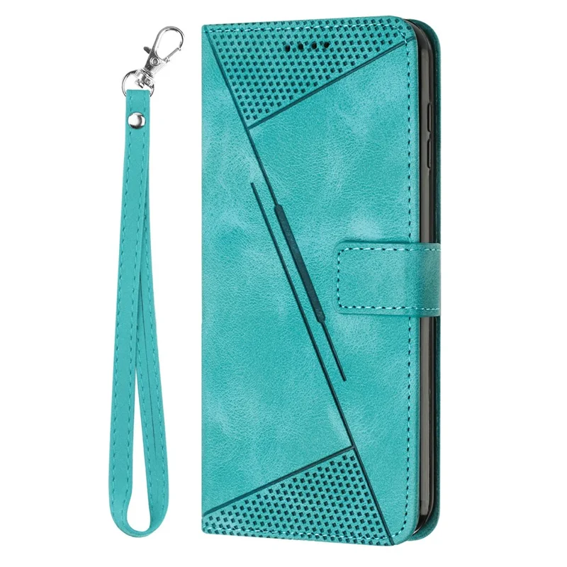 Leather Case for OnePlus 13T 5G Imprinted Triangle Phone Cover - Green