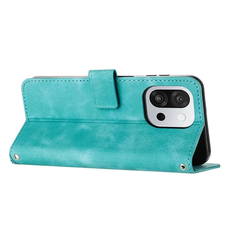 Leather Case for OnePlus 13T 5G Imprinted Triangle Phone Cover - Green