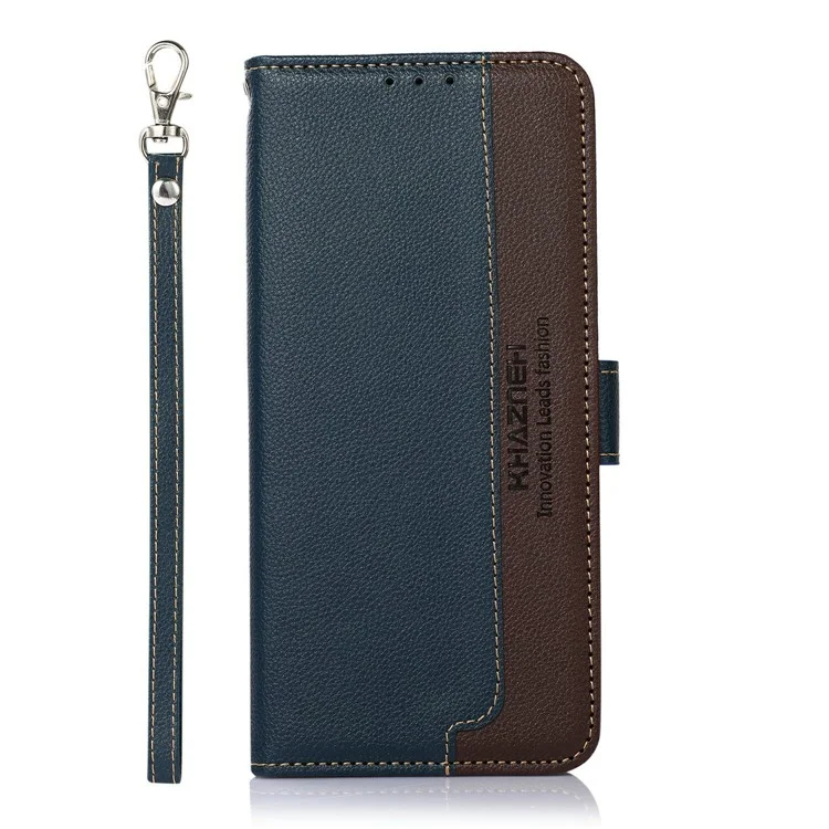 KHAZNEH For iPhone 17 Air Case RFID Blocking Wallet PU Leather Phone Cover - Blue