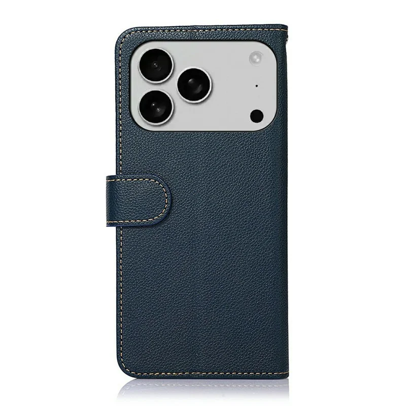KHAZNEH per iPhone 17 Pro Cover Portafoglio con Blocco RFID in Pelle PU - Blu