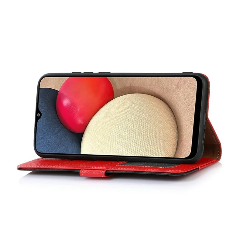KHAZNEH For iPhone 17 Pro Case RFID Blocking Wallet Litchi Texture PU Leather Phone Cover - Red
