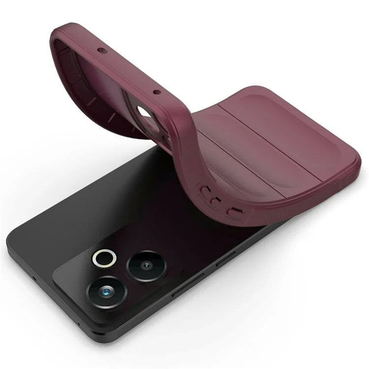 Чехол для Realme 14T 5G с защитой от падения, мягкий TPU, прочный чехол для телефона - Бордовый