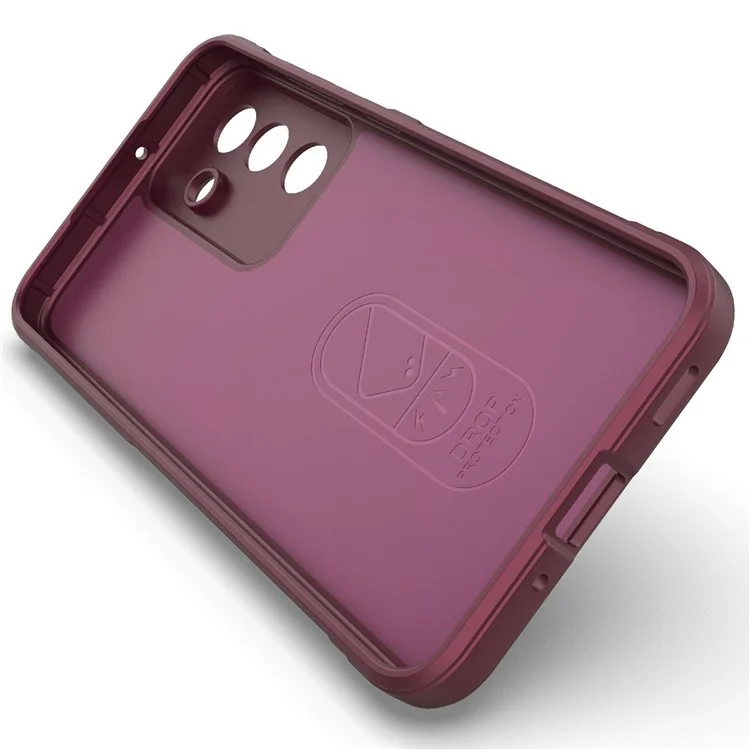 Capa para Samsung Galaxy M56 5G Antichoque de TPU Macio Capa Traseira Resistente para Celular - Vermelho Vinho