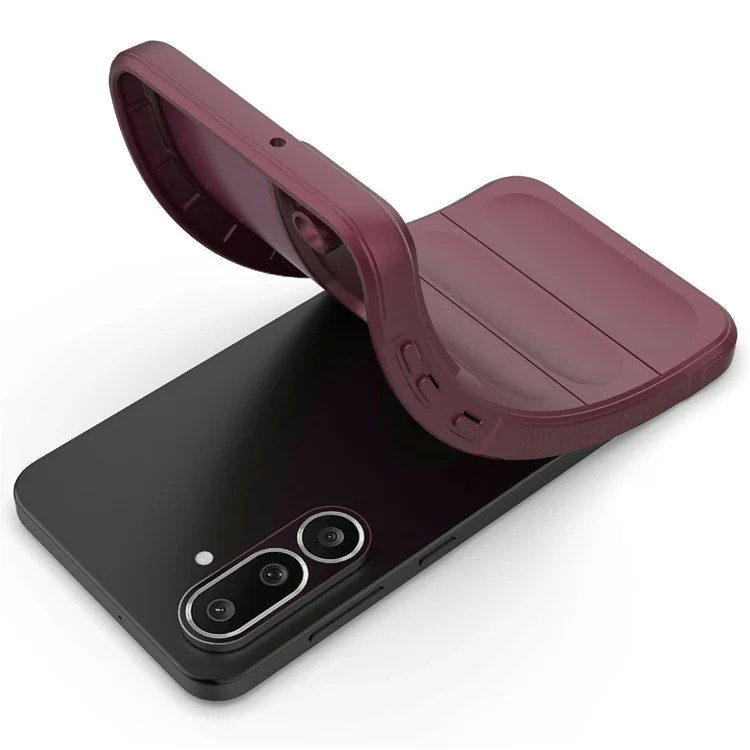 Capa para Samsung Galaxy M56 5G Antichoque de TPU Macio Capa Traseira Resistente para Celular - Vermelho Vinho