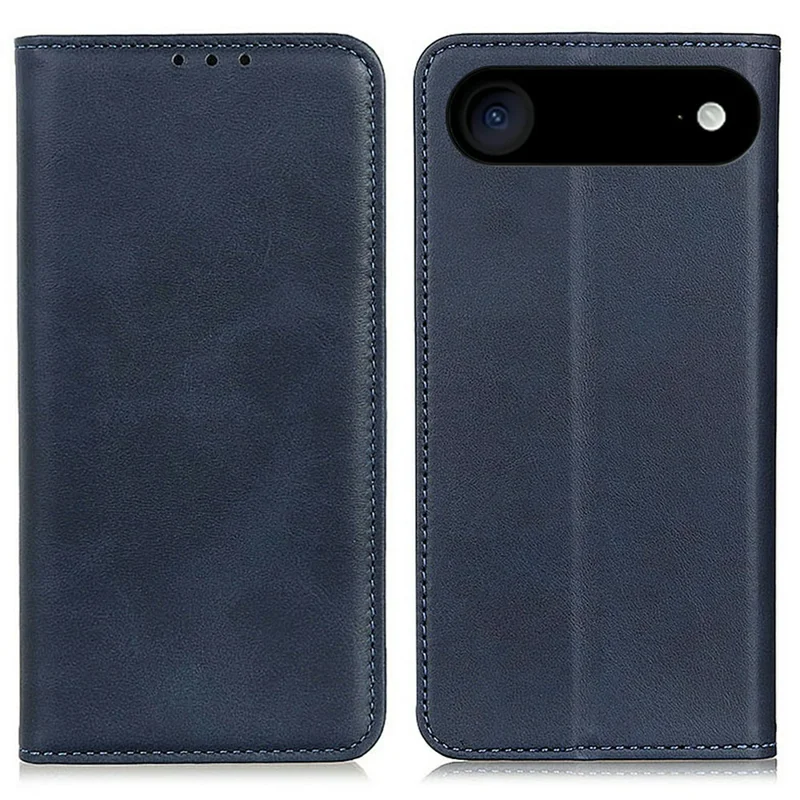 For iPhone 17 Air Case Split Leather Flip Wallet Phone Cover - Blue